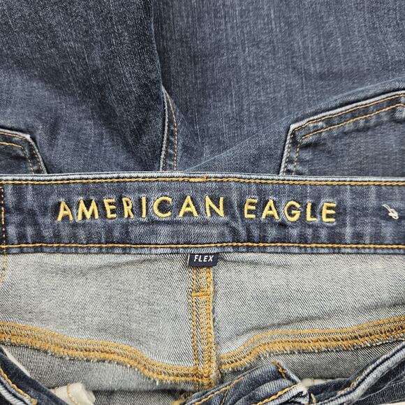American Eagle Relaxed Straight Jeans Men's 32x34(32) Flex Denim Dark Wash - Picture 2 of 9